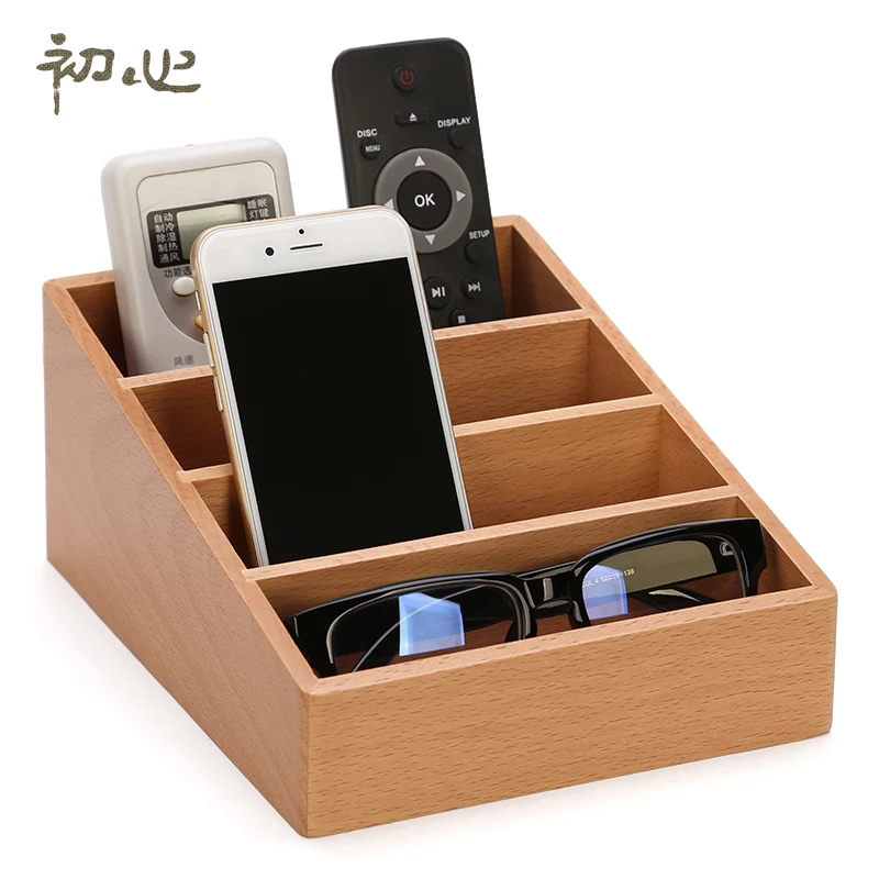 High Quality Wooden Storage Box Luxury Remote Control Holder Office