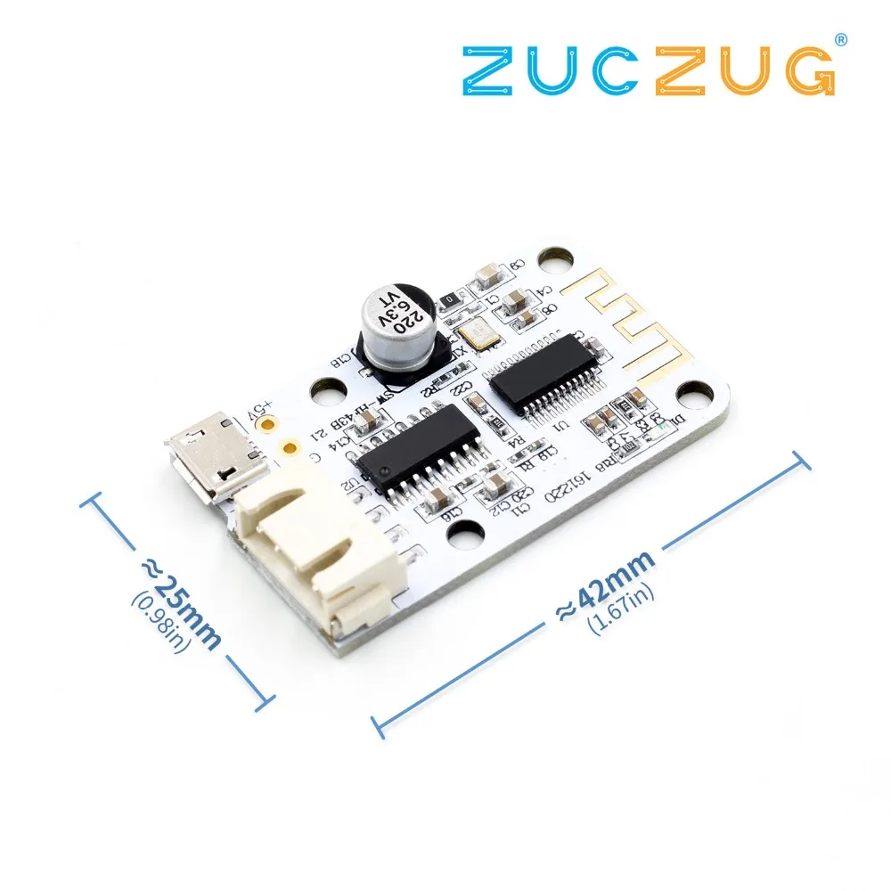 Wireless Bluetooth 4.0 Stereo Audio Receiver Module Digital Amplifier Sound Loud Board Micro USB 3W+3W 5V DC | Электронные