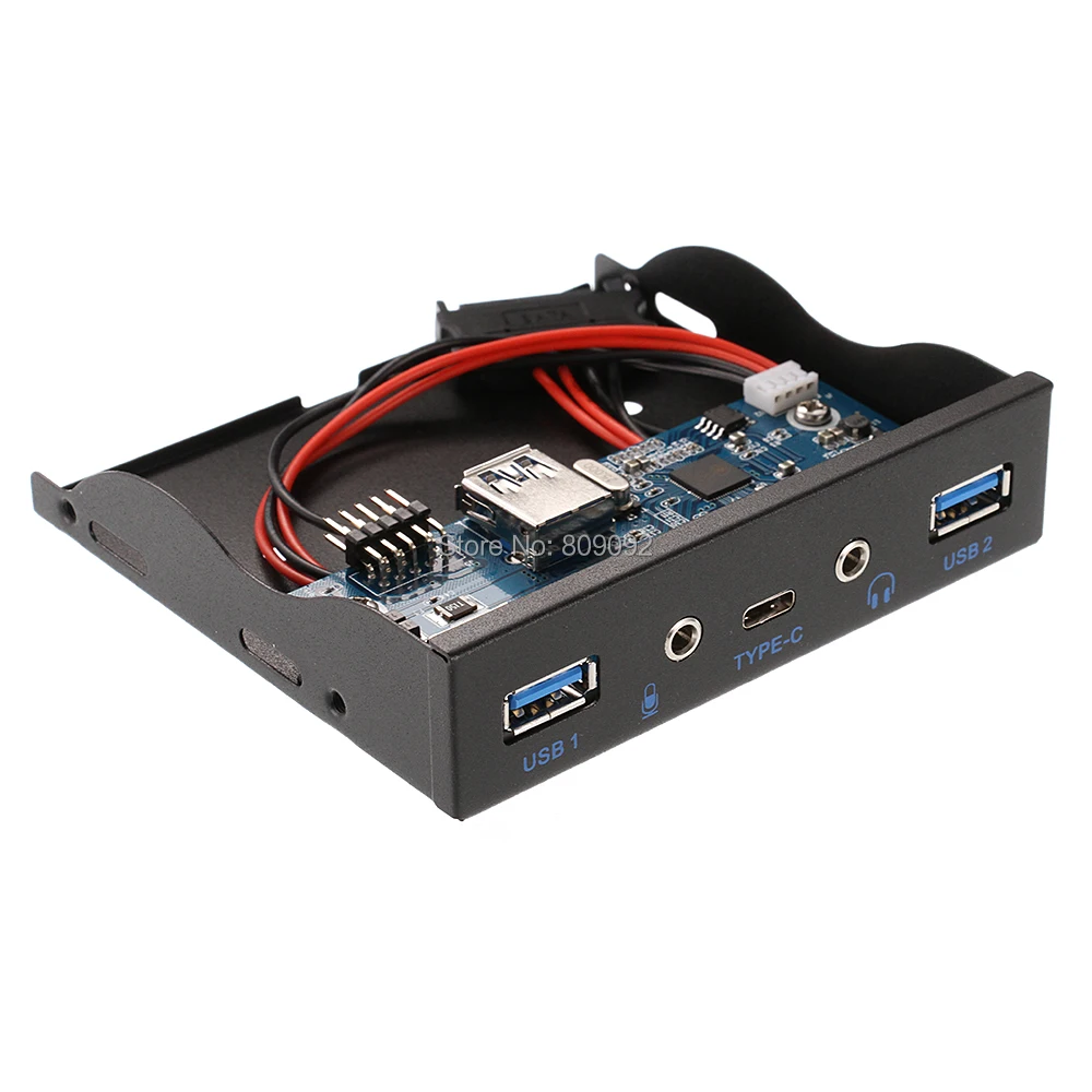 عالية الجودة 3.5 ''نوع USB3.1-c/منفذ usb 3.0 المحور مع 3.5 ملليمتر الصوت إلى 20pin الأمامي لوحة القرص المرن