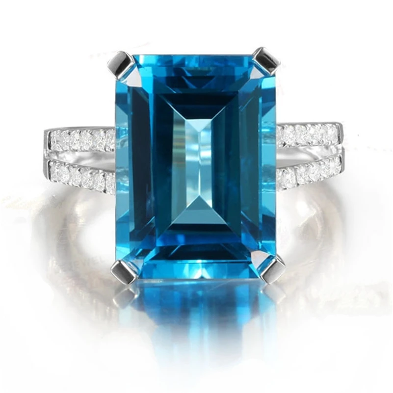 

14K Gold Topaz Sapphire Peridot Ring Square with Clara Wedding Mystic Gemstone Anillos De Bizuteria Diamond Jewelry Rings Women