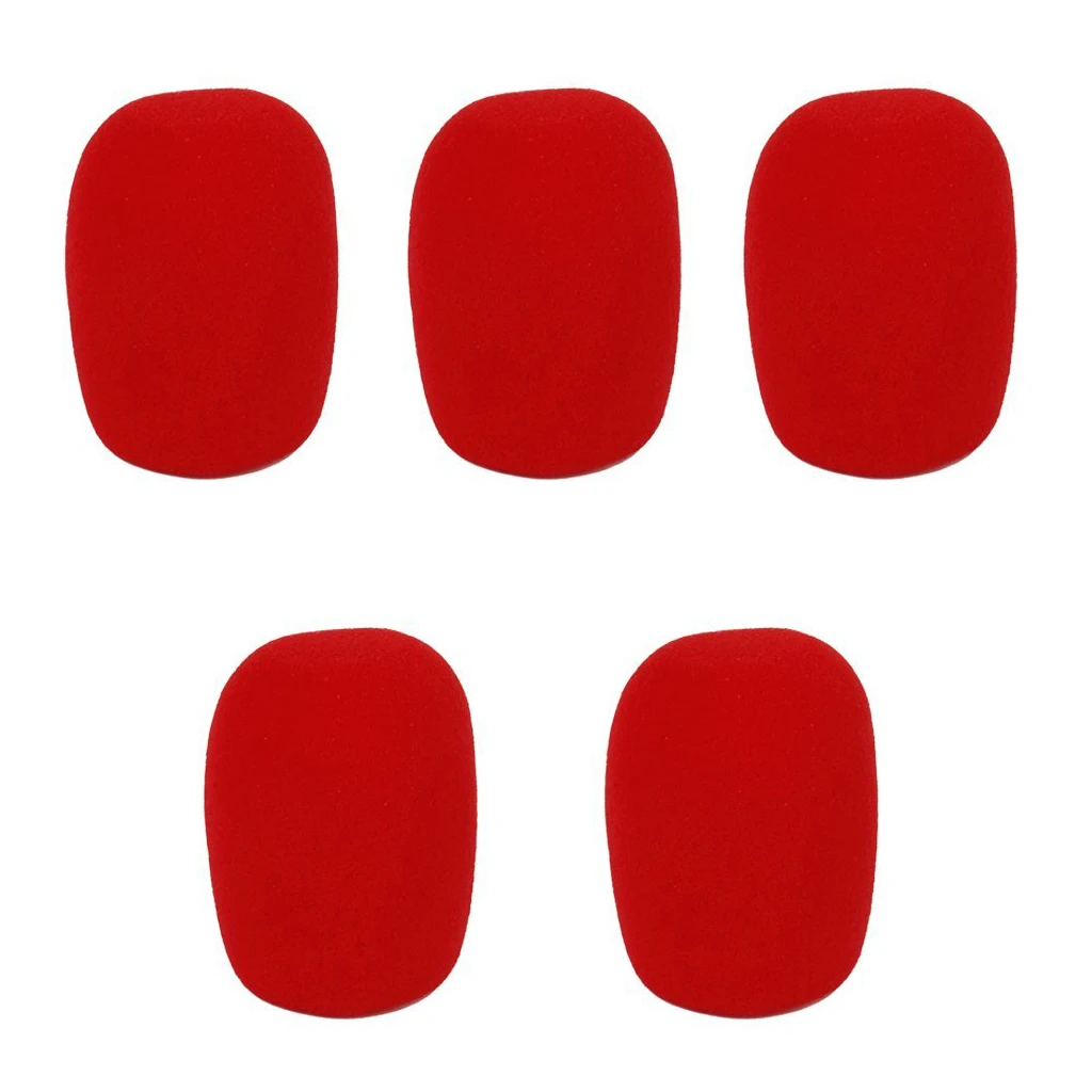 

5Pcs Studio Microphone Foam Microphone Protective Cover For KTV / Home Red