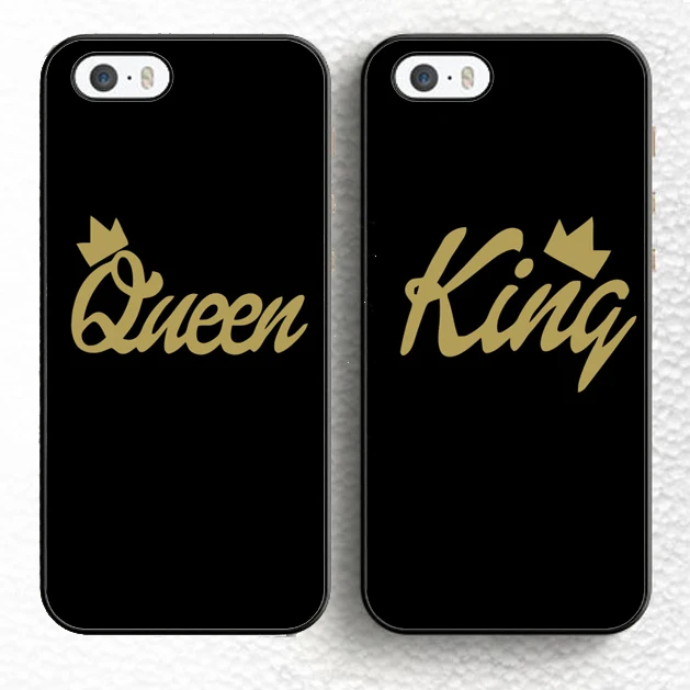 2pcs/lot king queen Crown Lover Couples Soft TPU Skin Cell