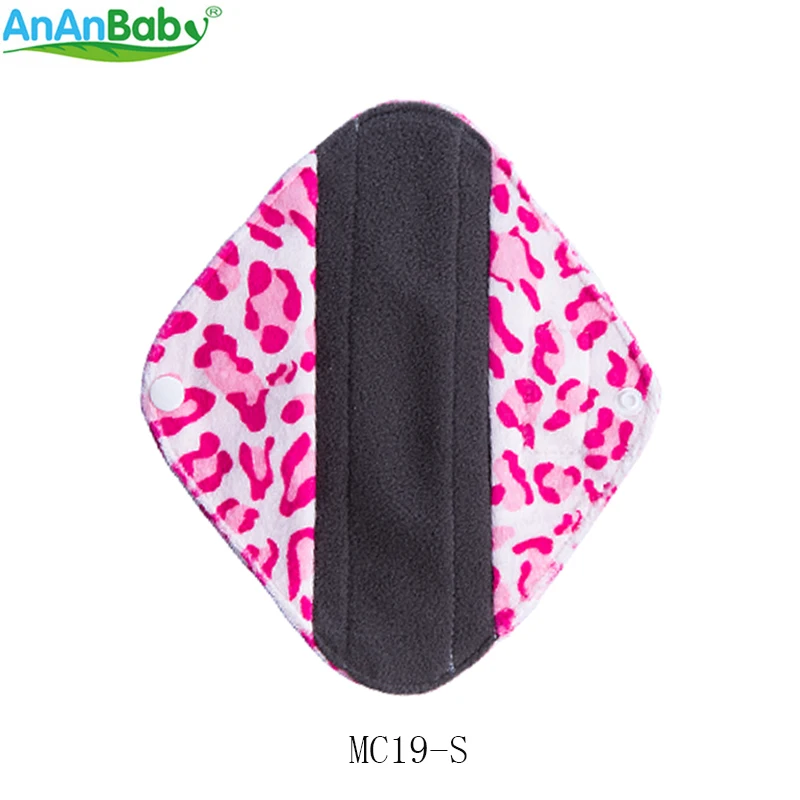 Ananbaby многоразовый бамбуковый угольная ткань менструальные гигиенические прокладки Размеры 20,4x7 см 10 шт./лот