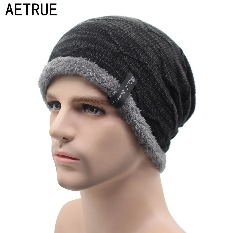 Вязанные шапочки Skullies Beanies мужские зимние головные уборы для мужчин и женщин модные шапки s Теплые Мешковатые мягкие брендовые кепки простая вязаная шапочка мужская шапка s