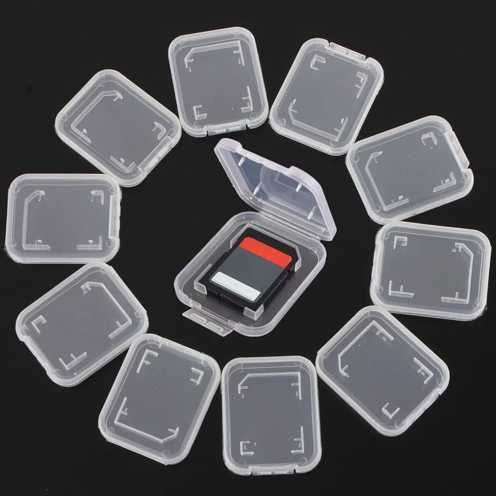 SD&HI 5pcs/lot Practical Transparent Plastic StandardMemory Card Case