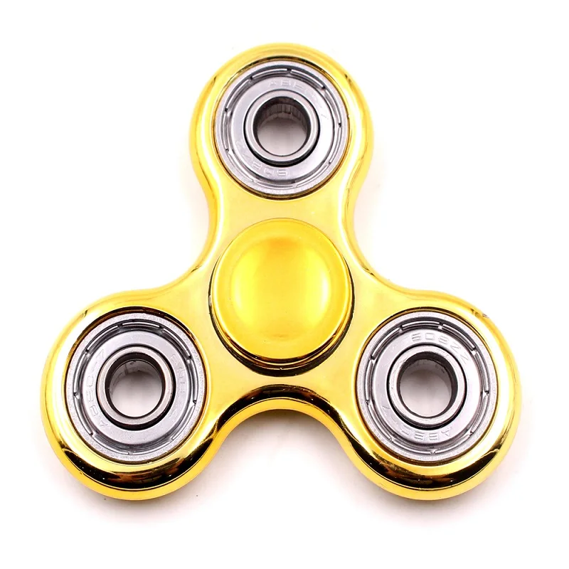 Ручной Спиннер с покрытием Tri-Spinner figets игрушка EDC сенсорная Непоседа Спиннер для аутизма и СДВГ детей/взрослых забавные антистрессовые игрушки - Цвет: Цвет: желтый