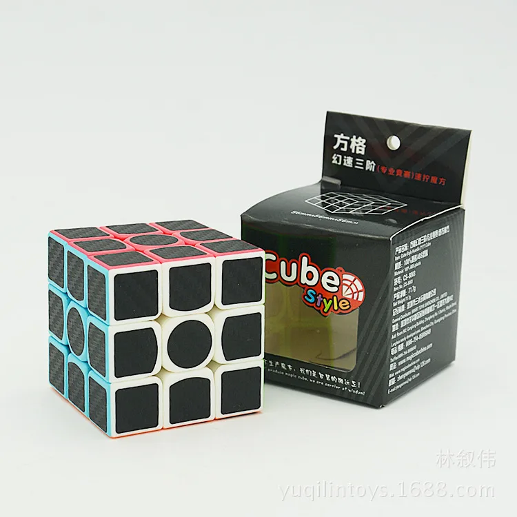 

Speed Cube, 3x3x3 Carbon Fiber Sticker Smooth Magic 3D Twist Puzzle Cube