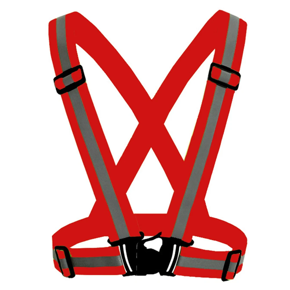 

High Elastic Traffic Night Work Security Running Cycling Safety Reflective Vest Visibility Adjustable Strap Protective Device