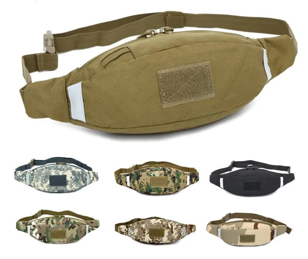 

High Quality Men Nylon Belt Mobile Phone Bag Reflective Stripe Military Travel Motorcycle Riding Male Hip Bum Fanny Waist Pack