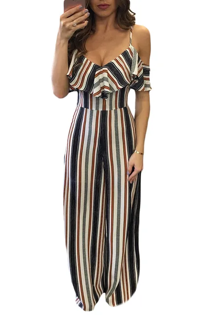 ladies cold shoulder jumpsuits