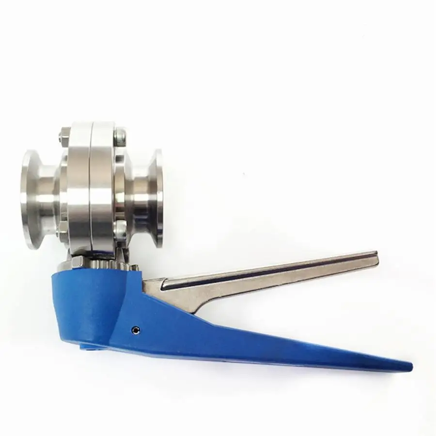 Fit 51mm Pipe OD x 2" Tri Clamp Sanitary Butterfly Squeeze Trigger Flow