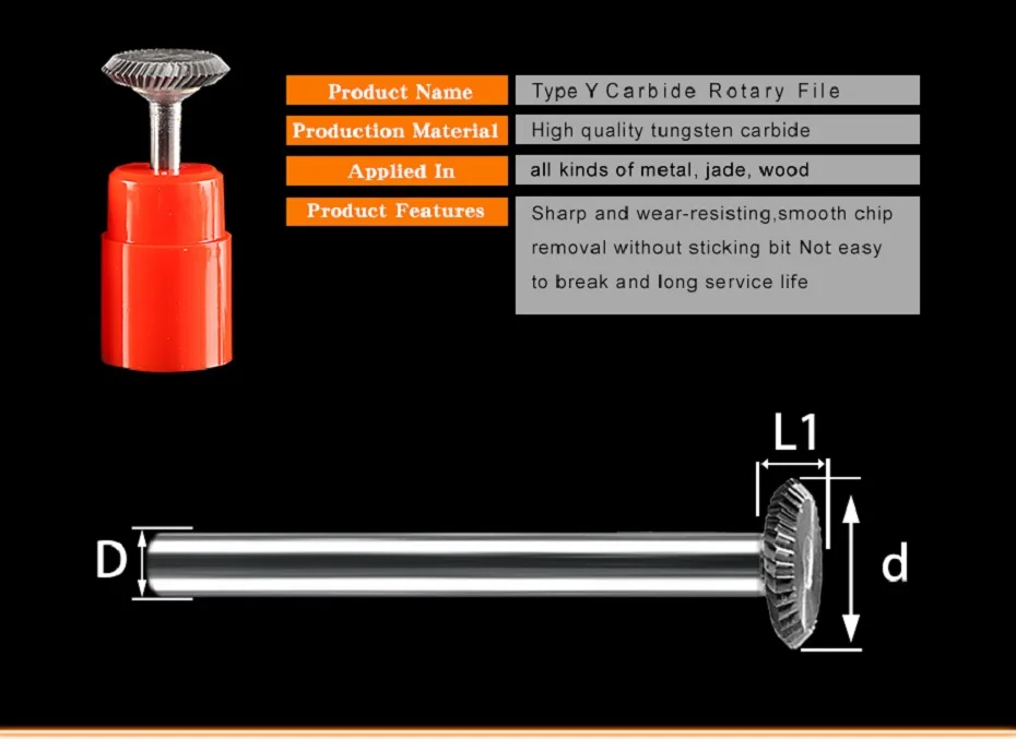 Weitol 4 шт. 1/4 дюйма 6 мм Y Тип карбида роторные напильники карбида вольфрама заусенцы ЧПУ Фрезерный резак резьба по дереву инструменты