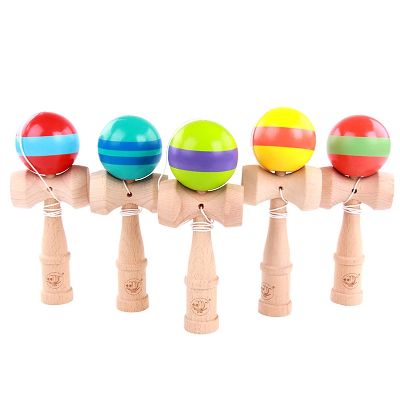 Профессиональные деревянные Kendama умелые Джамбо полосы Kendama стресс мяч на открытом воздухе жонглирование игры традиционные шары игрушки для подарков - Цвет: Random Colors