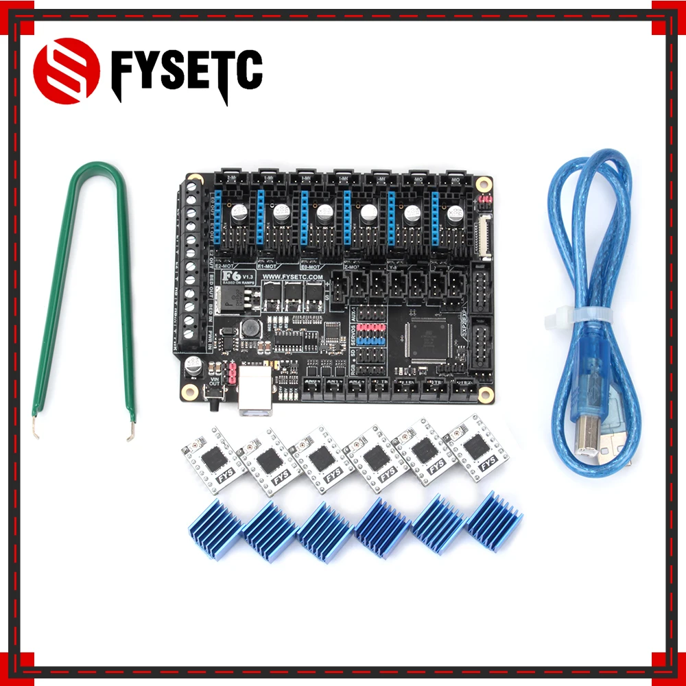 Драйвер шагового двигателя FYSETC TB67S109 6 шт. + плата F6 V1.3 системная все в одном для