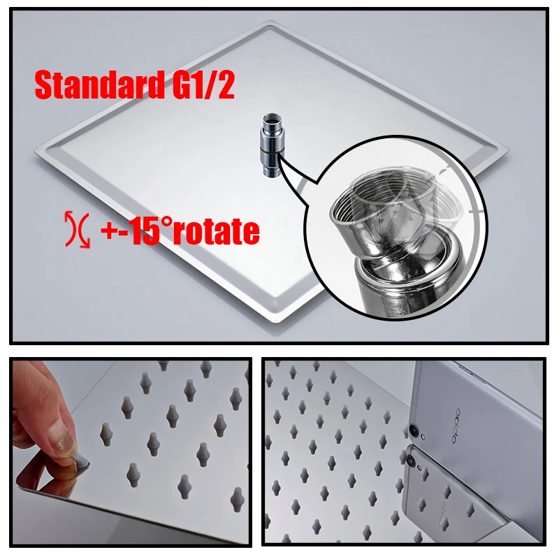 Полированная хромированная насадка для душа, распылитель из нержавеющей стали, 6 дюймов, квадратная Душевая насадка для душа, распылитель 15 см, верхняя насадка для душа s