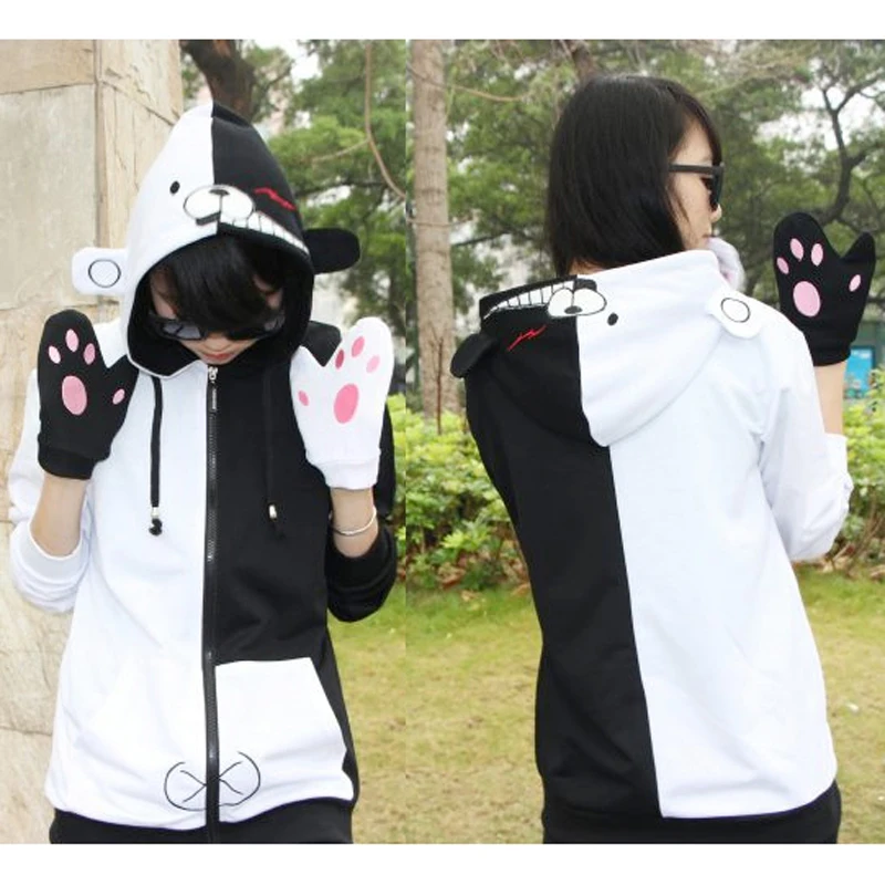 

Adult Unisex Danganronpa Monokuma Spring Autumn Cartoon Anime Hoodies Sweatshirt Fleece Cosplay For Woman Man Pluz Size