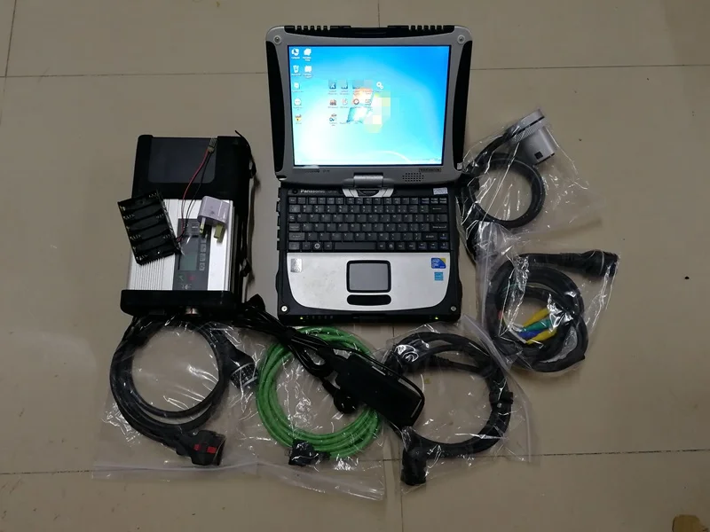 Super MB Star C5 с программным обеспечением V12. DTS Monaco на 360 Гб SSD, хорошо установленный на использованном ноутбуке CF-19 для диагностики авто звезды