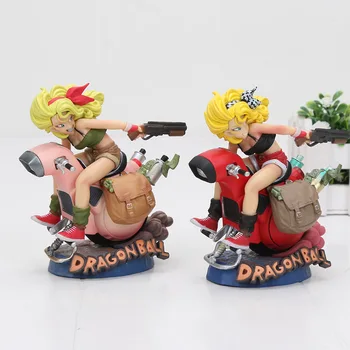 

11cm Dragon Ball Z Launch Lunch lunchi with motorcycle Scultures Rosso Color PVC Action Figure Toys