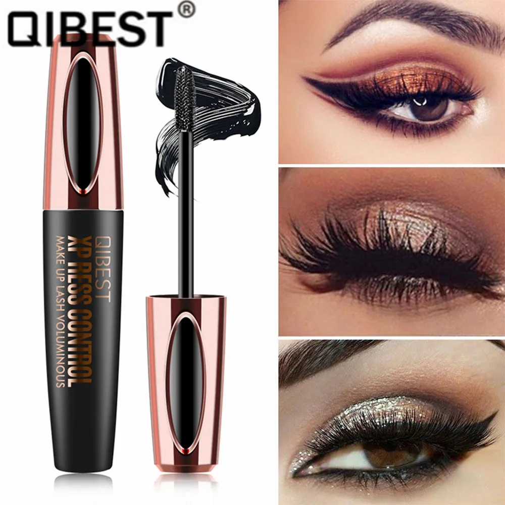 

QIBEST Waterproof 4D Makeup Eyelash Mascara Eyelash Makeup Silk Fiber Lash Extension Long Mascara Maquiagem Rimel TSLM2