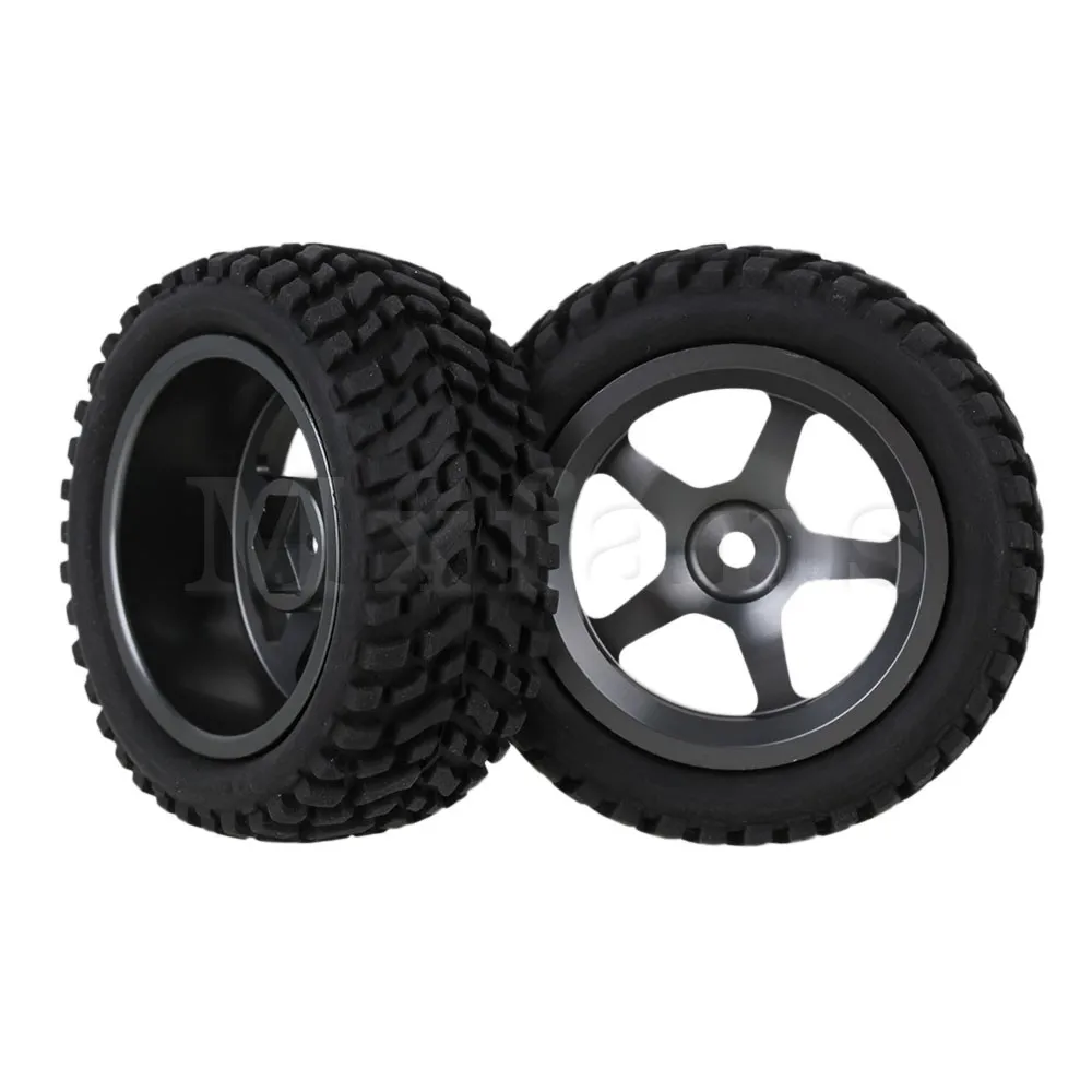 Mxfans 4 x RC1: 10 автомобильные резиновые шины для бороды с серебристо серым сплавом 5