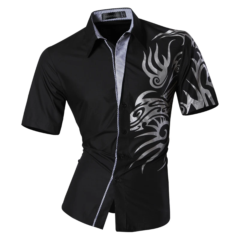 Мужская 2019 летняя модная повседневная приталенная рубашка с коротким рукавом с карманом для офиса смешанных цветов Z031