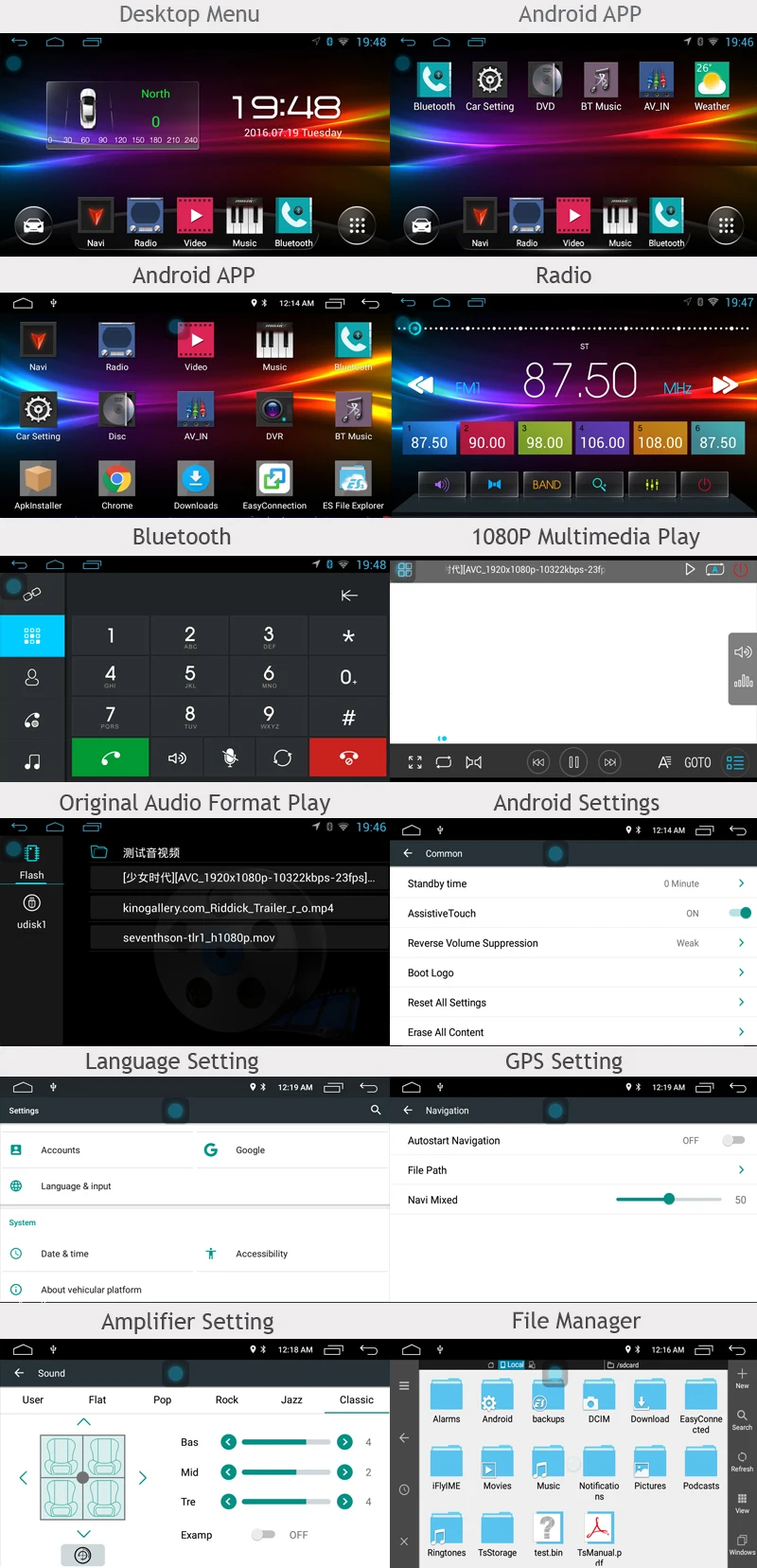 ANDROID car dvd 8.0 UI
