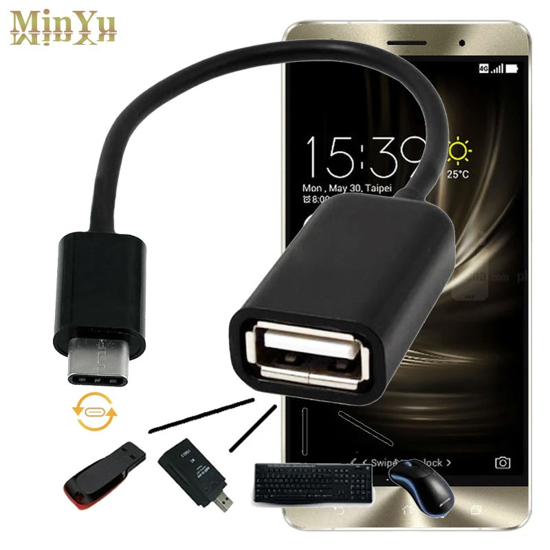 Usb C 3 1 Type C Otg Cable For Asus Zenfone 3 Ze552kl Zenfone 3 Deluxe Zs570kl Zenfone 3 Ultra Zu680kl Zenpad S 8 0 Z580 Cable For Asus Usb C 3 1type C Otg Aliexpress