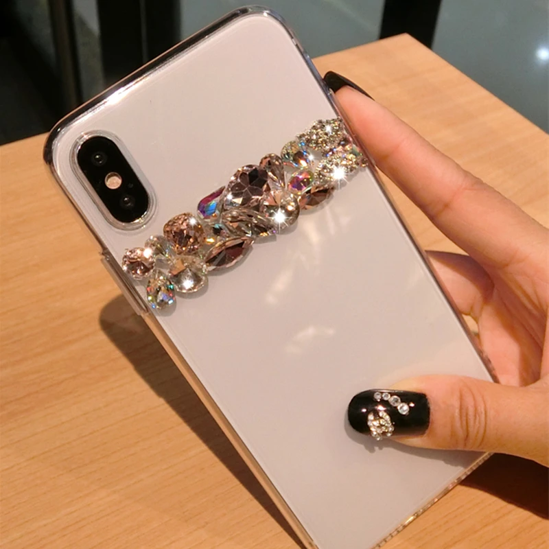 

For iPhone XS Max XR X 8 7 6 6S Plus Case Luxury Bling Rhinestone Diamond Crystal Soft Transparent TPU Cover For iPhone XR Case
