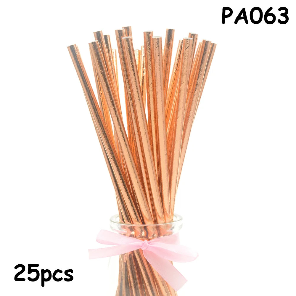 25pcs Drinking Paper Straws Gold Heart Star Stripe Paper Straws For Birthday Baby Shower Decoration Gift Party Event Supplies - Цвет: PA063