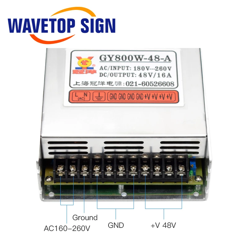 Wavetopsign 800W импульсный источник Питание 48 V/16A 70 V/12A GY800W-48/70-A для фрезерный станок с ЧПУ гравировальный станок