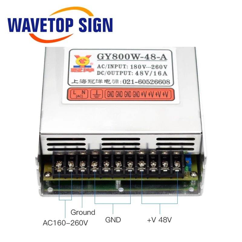 Импульсный источник питания WaveTopSign 800 Вт 48В/16A 70В/12А GY800W 48/70 A для гравировального