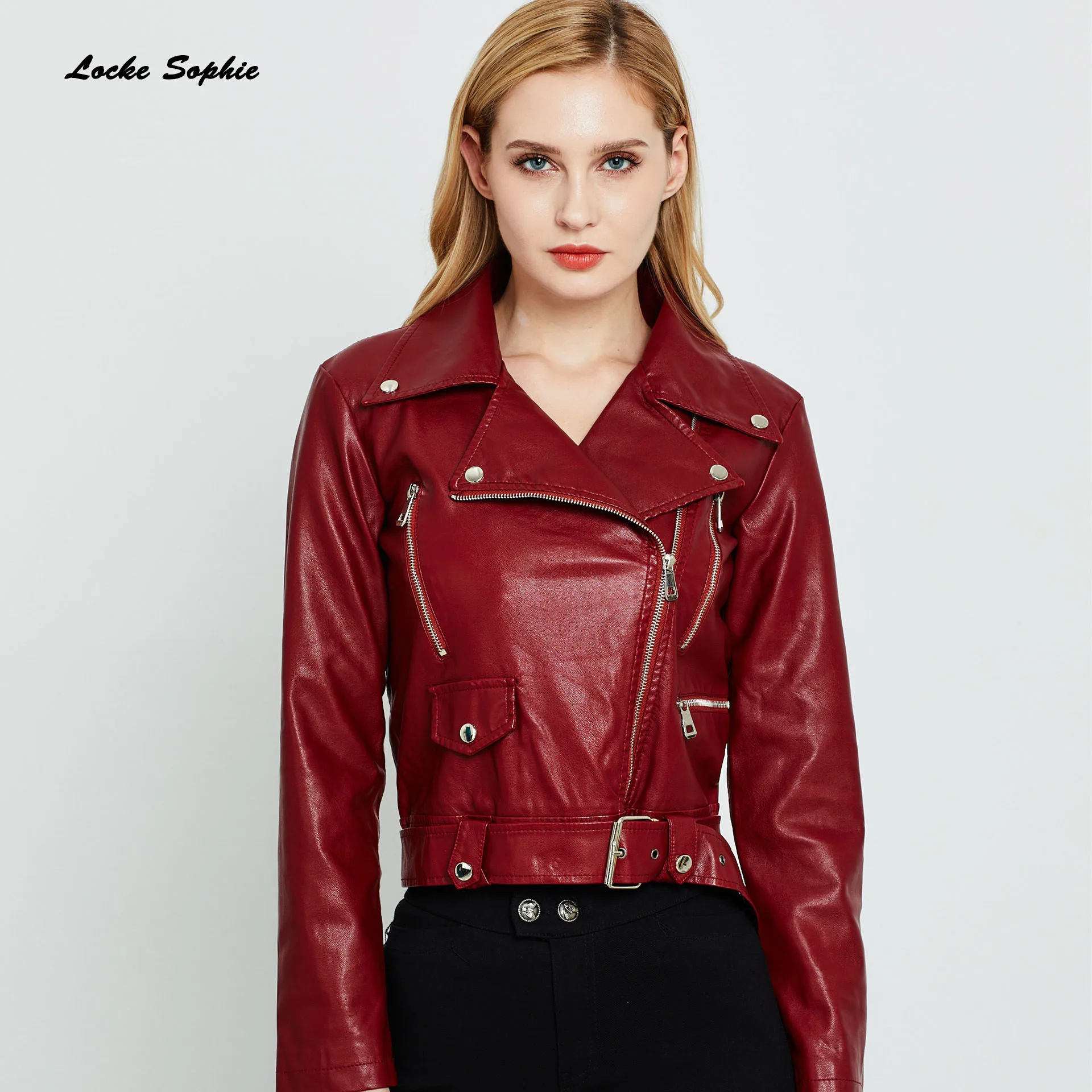 Women's Plus size short jacket coats 2019 Autumn faux fur PU Leather zipper Splicing Small Jacket ladies Skinny locomotive coats