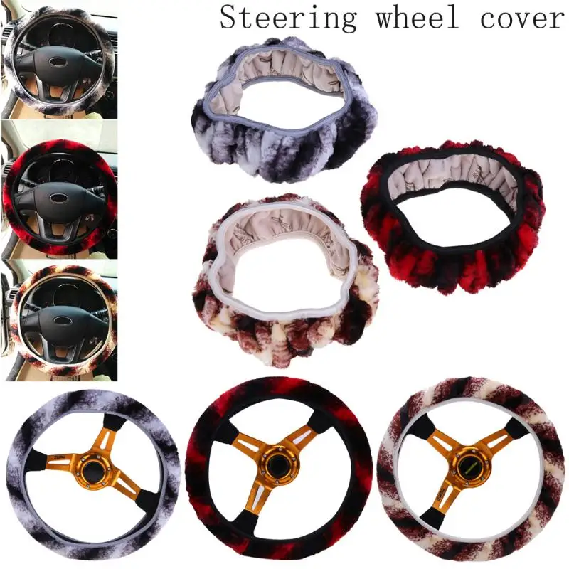 

Car Steering Wheel Cover Winter Soft Elastic Warm Plush Automobiles Steering-wheel Protective Decorative Cover Auto Accessories