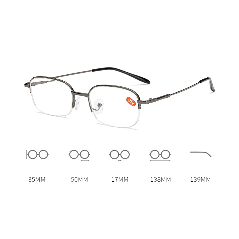 Диоптрия VCKA-1-1,5-2-2,5-3-3,5-4-4,5-5-5,5-6 очки для близорукости мужские и женские металлические очки с полуоправой