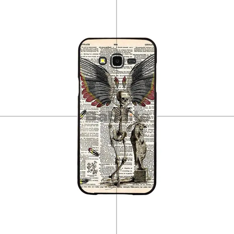 Dark fairy art human skull book page newly pattern
