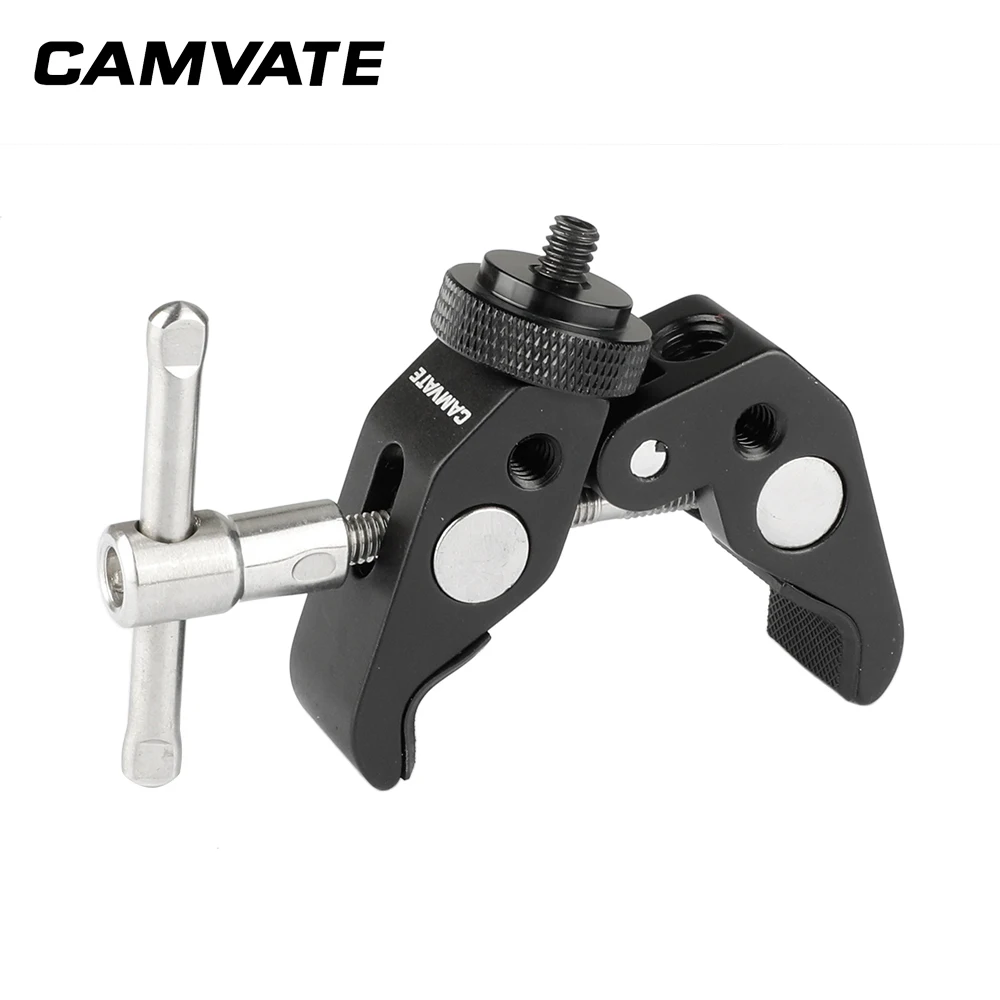 

CAMVATE Multifunctional Super Crab Clamp With Double-ended 1/4"-20 Male Thumbscrew Adapter C2057