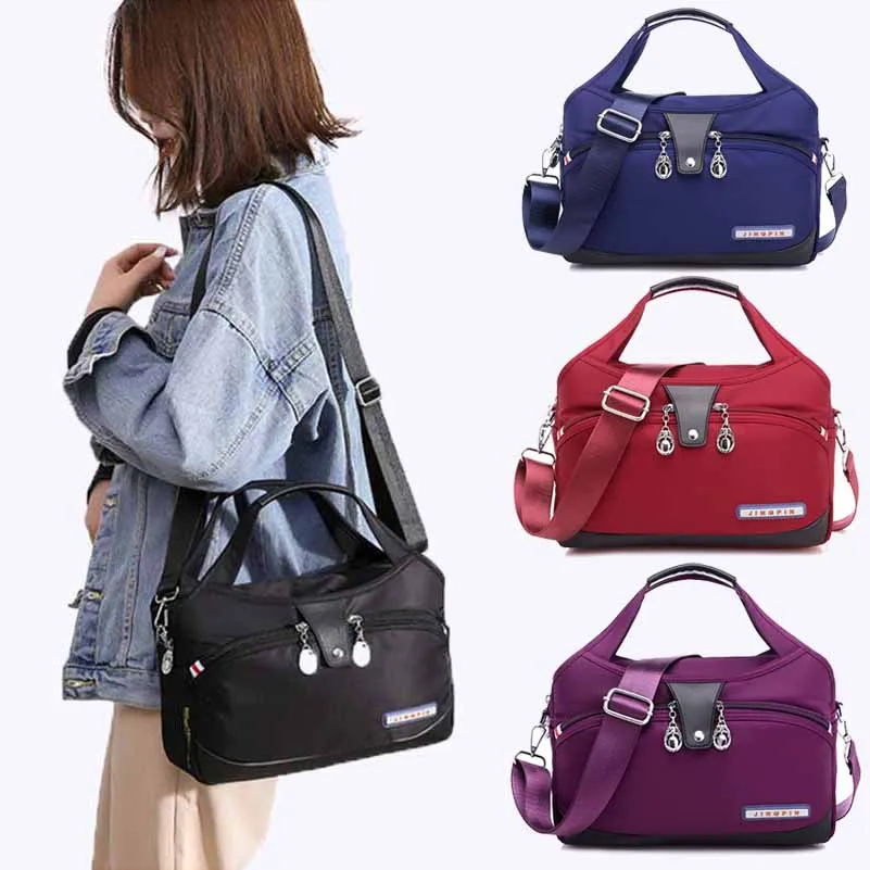 

Multi-Pocket Large Capacity Shoulder Bag Women Waterproof Durable Oxford Women Handbag Outdoor Travel Portable Messenger Bag