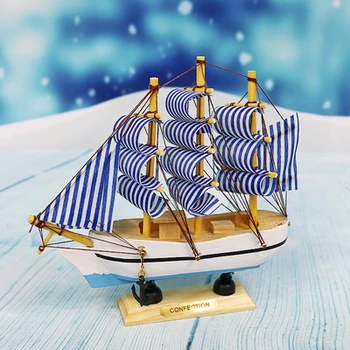 

Little decoration was plain sailing Wooden boat scene Birthday cake baking Double sugar furnishing articles gift lovers
