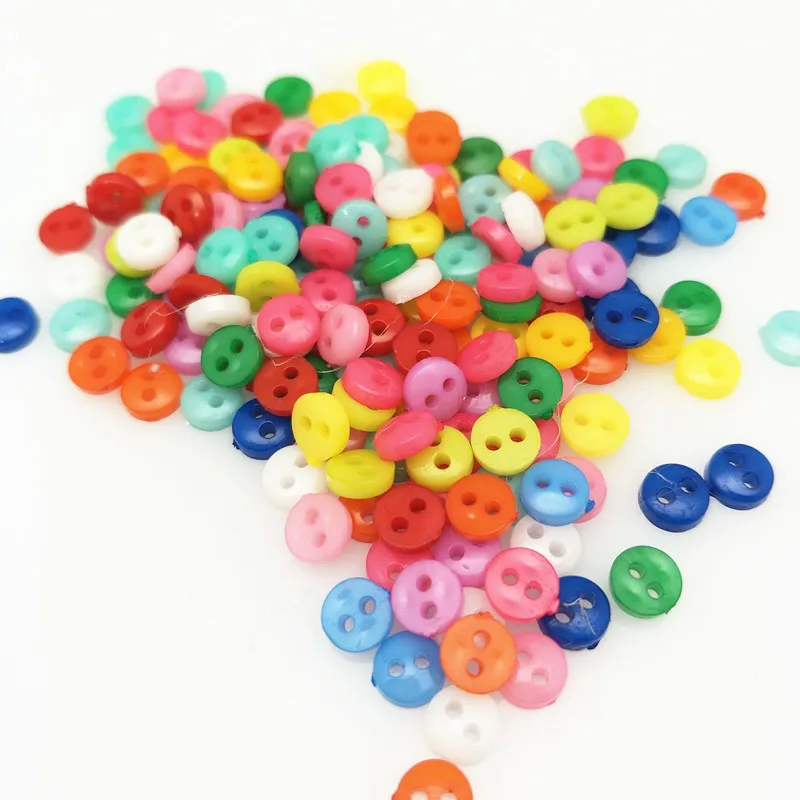 Hot sell 300Pcs/lot 6mm Mini Round Resin Tiny Buttons Sewing Tools Button Scrapbooking Craft DIY Apparel Decorative 5BB5594