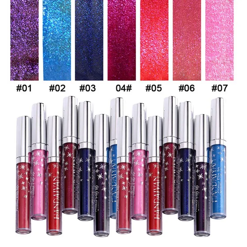Diamond Shine Lip Gloss Metallic Lipstick Long Lasting Flip Lip Liquid