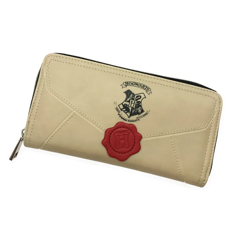 

Vintage Harry Potter Letter Long Wallet Brand Design High Quality Female Round Zipper Fashion Long Purse Card Holder