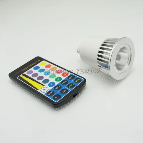 

Remote Controlled Color Changing (Million Color) LED Bulb 1X5W with GU10 Base