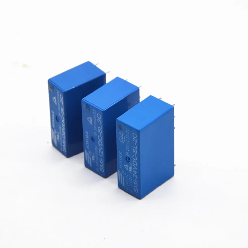 10PCS SMI-05VDC-SL-2C SMI-12VDC-SL-2C SMI-24VDC-SL-2C 8pin 5A 250VAC/30VDC 05 12 24 VDC Power Relay New Original