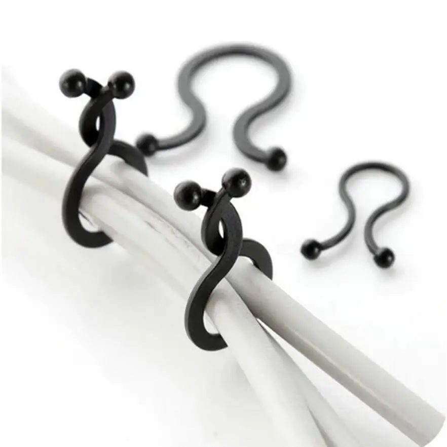 Cable Management Clips Wire Charger Earphone Cable Storage Holder Desk