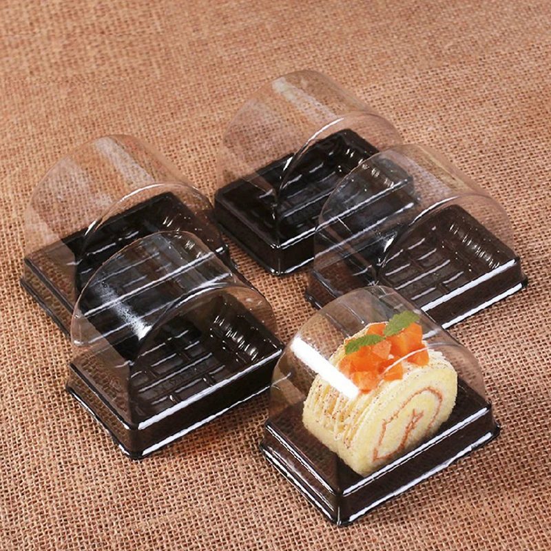 6,6 cm hoch Swiss Roll Kuchenabdeckung 50 Stück transparente Mini-Kuchenschachteln aus Kunststoff Größe: 19,1 cm lang 11,4 cm breit