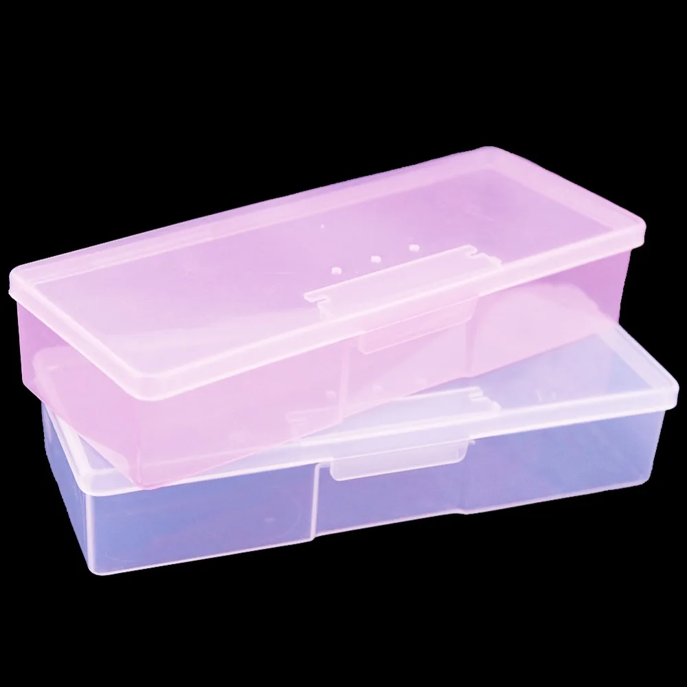 

1PC Nail Polish Holder Plastic Nail Supplies Storage Box Rectangle Nail Art Studs Brushes Tools Holder Case Manicure Tools