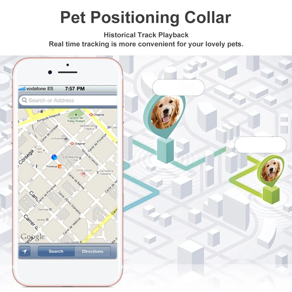 2019 New GPS Pet Tracker Device 2G/3G/4G Smart Mini GPS Locator Finder Collar for Dogs Shepherd Terrier Alaska Rottweiler Beagle