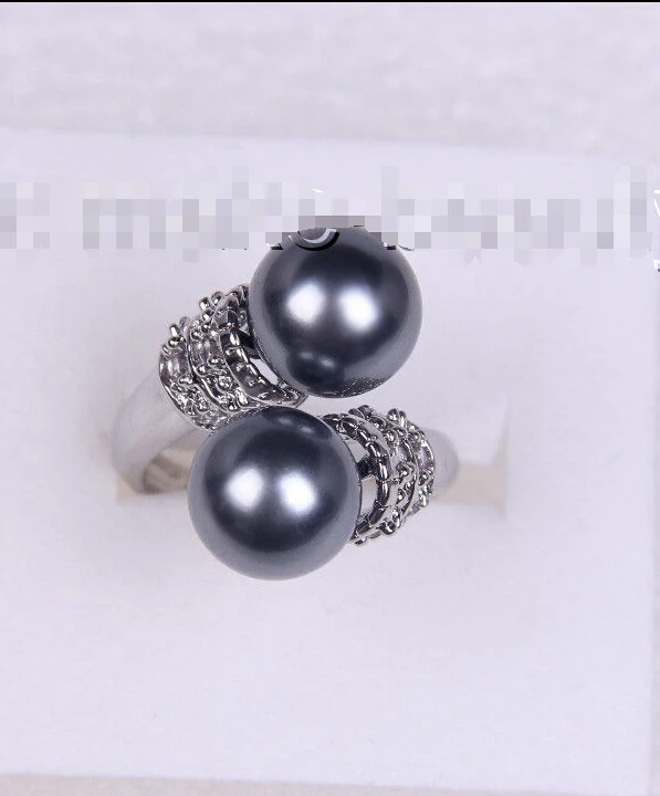 

>stunning big 10mm round black south sea shell pearl ring