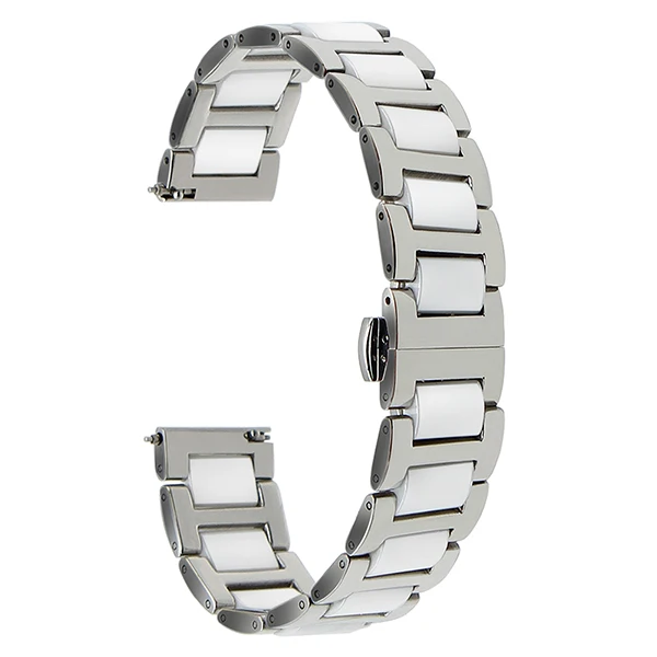 Керамика+ нержавеющая сталь ремешок для часов Quick Release ремешок для Casio Seiko Citizen часы браслет 12 14 16 18 20 22 мм