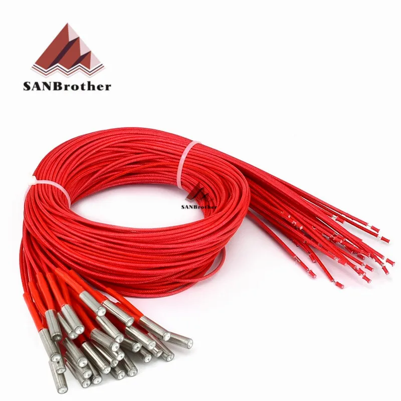2PCs 12V 40W 6*30mm Single End Cartridge Heater Heating Tube 1m for 3D Printer